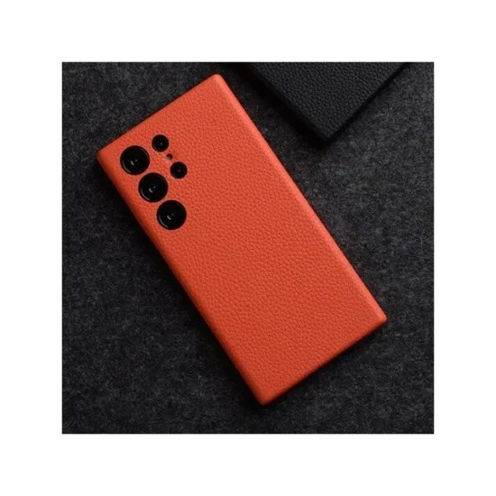 Melkco Origin Series Premium Leather Regal Snap Magsafe Cover For Samsung  S24 Ultra  - Orange